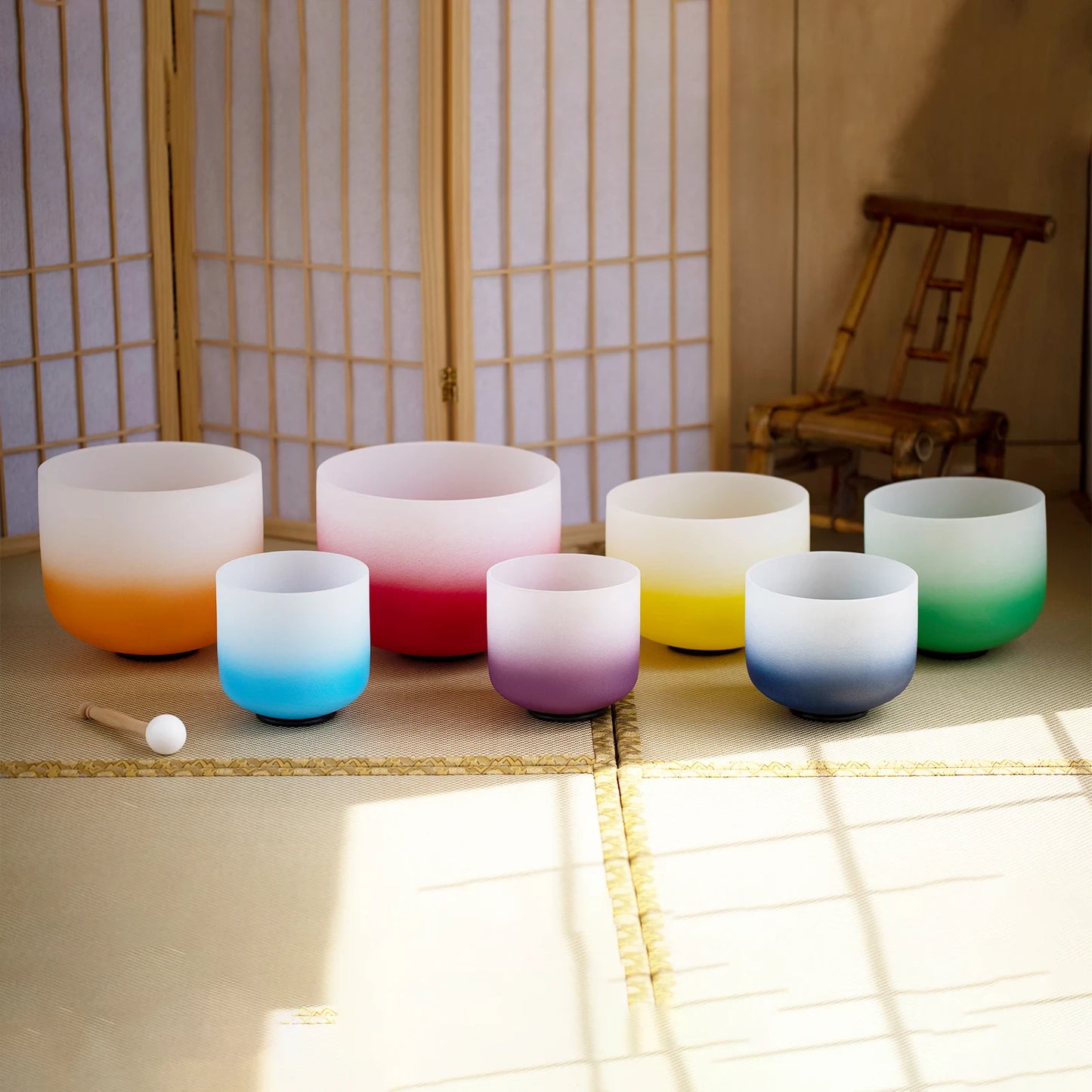 Dobachi 7er-Set 'Happy Chakra' aus Quarzglas